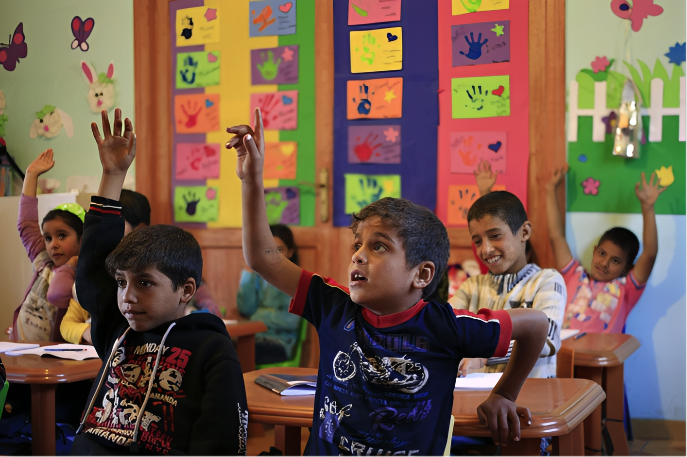 Kids engaged in classroom activity