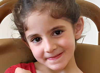 Young girl in red shirt