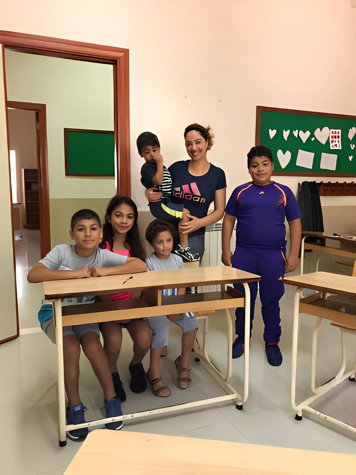 Children and teacher in classroom