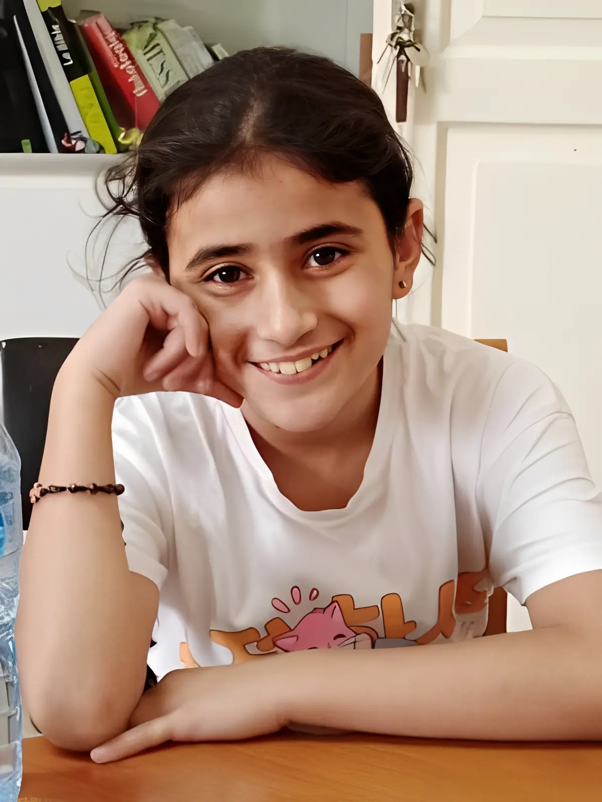 Young girl with a cheerful expression