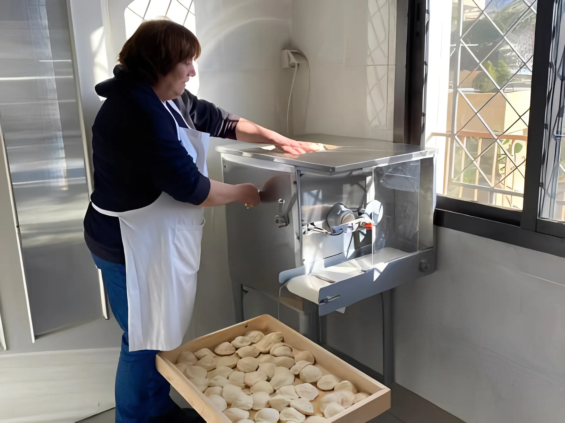 Dough preparation in kitchen setting