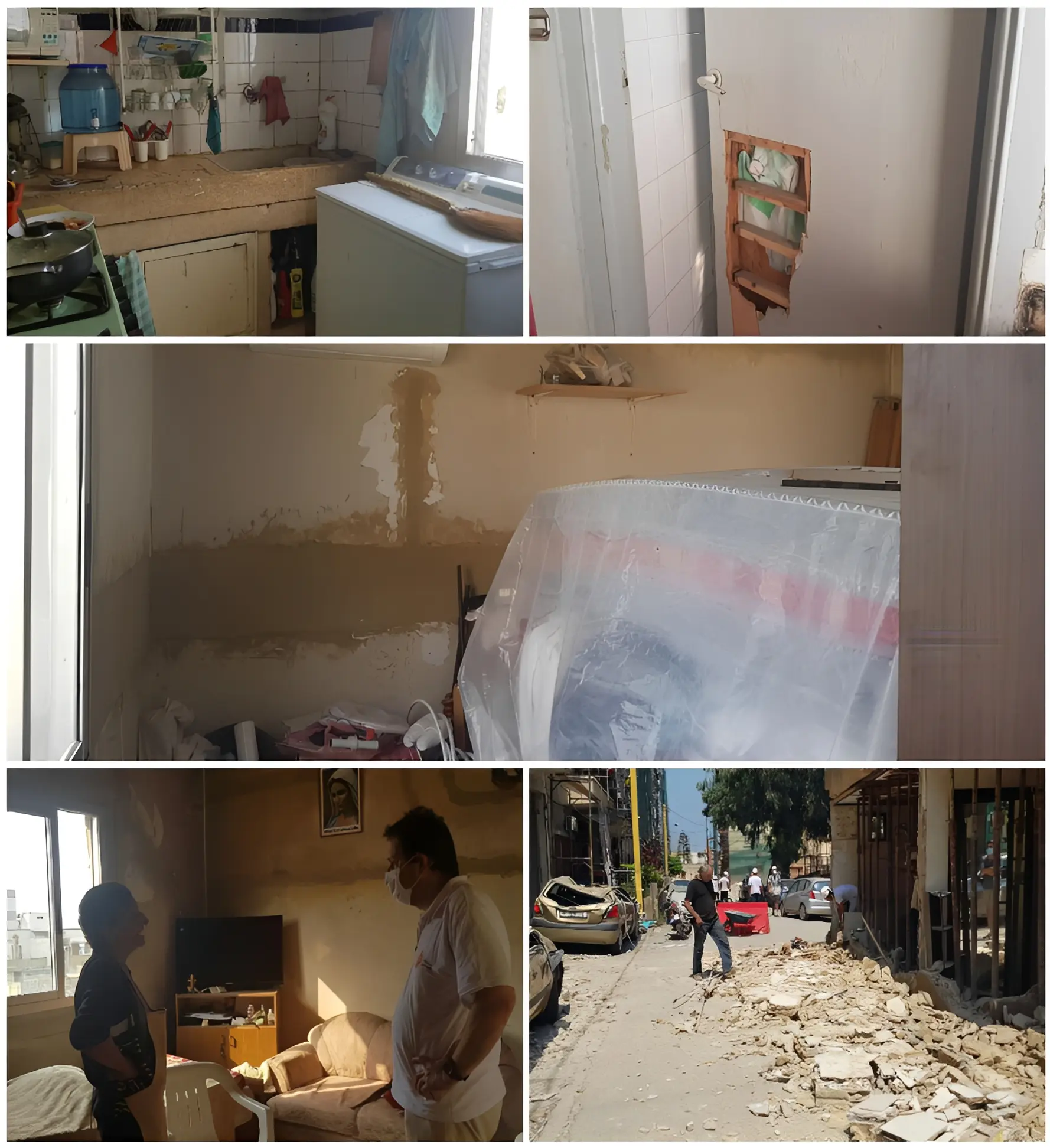 Damaged kitchen after an earthquake