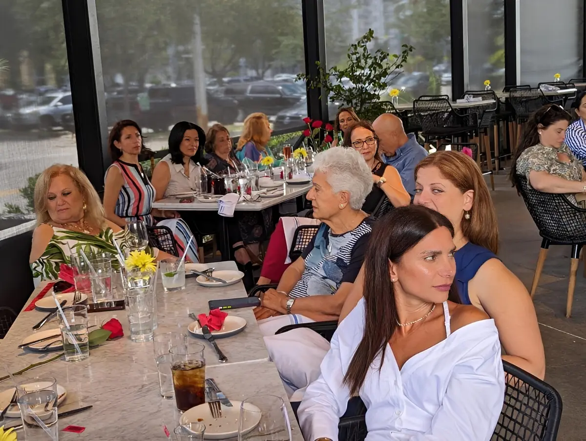 Group enjoying a meal together