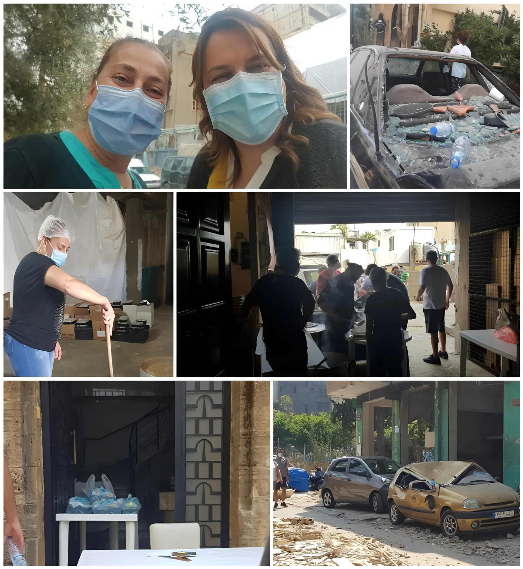 People wearing masks and smiling